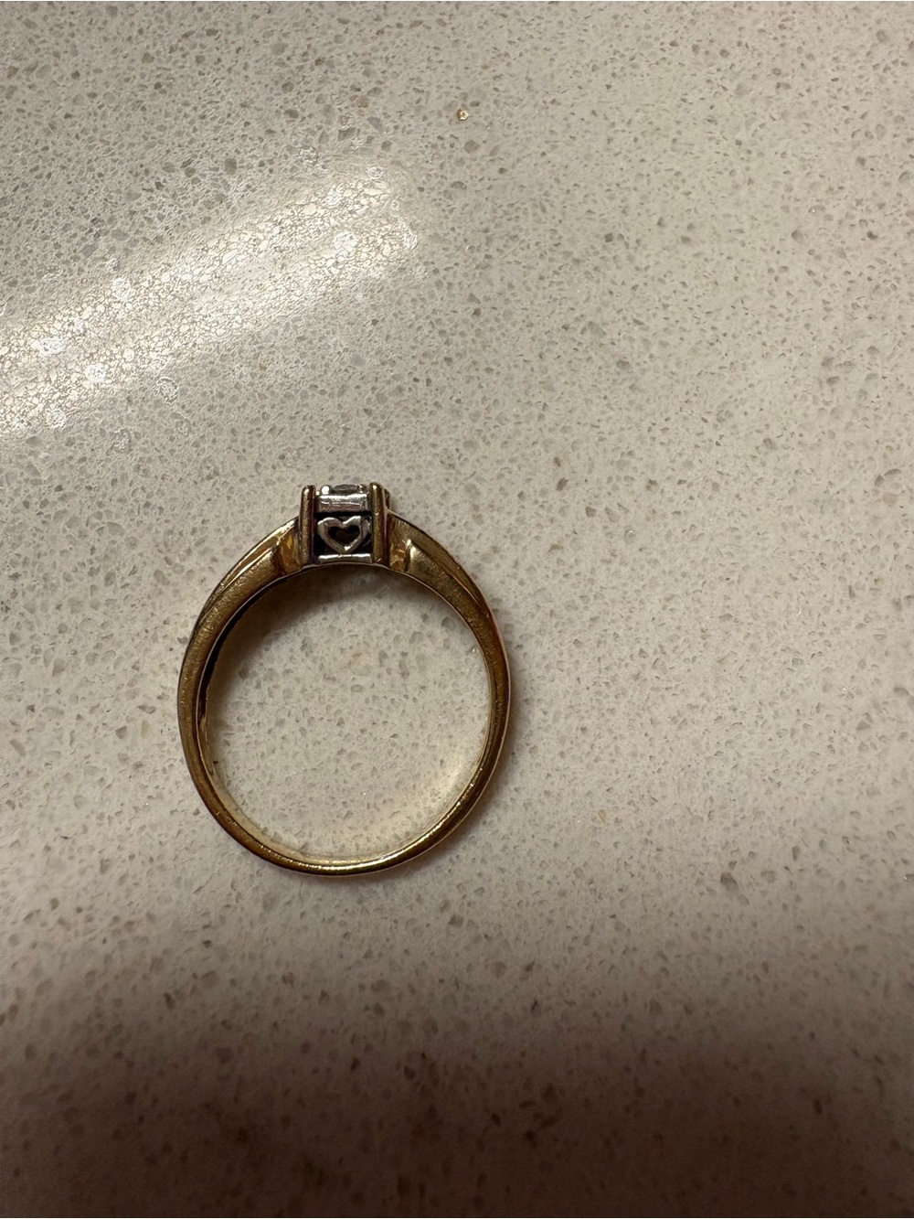 Classic 10k Yellow Gold Ring with Diamonds - Picture 2 of 3